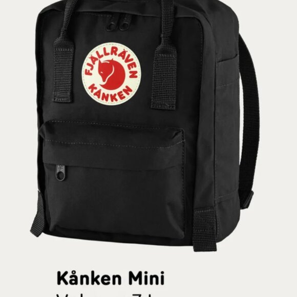 Fjallraven Kanken Mini Black Backpack - Picture 1 of 2